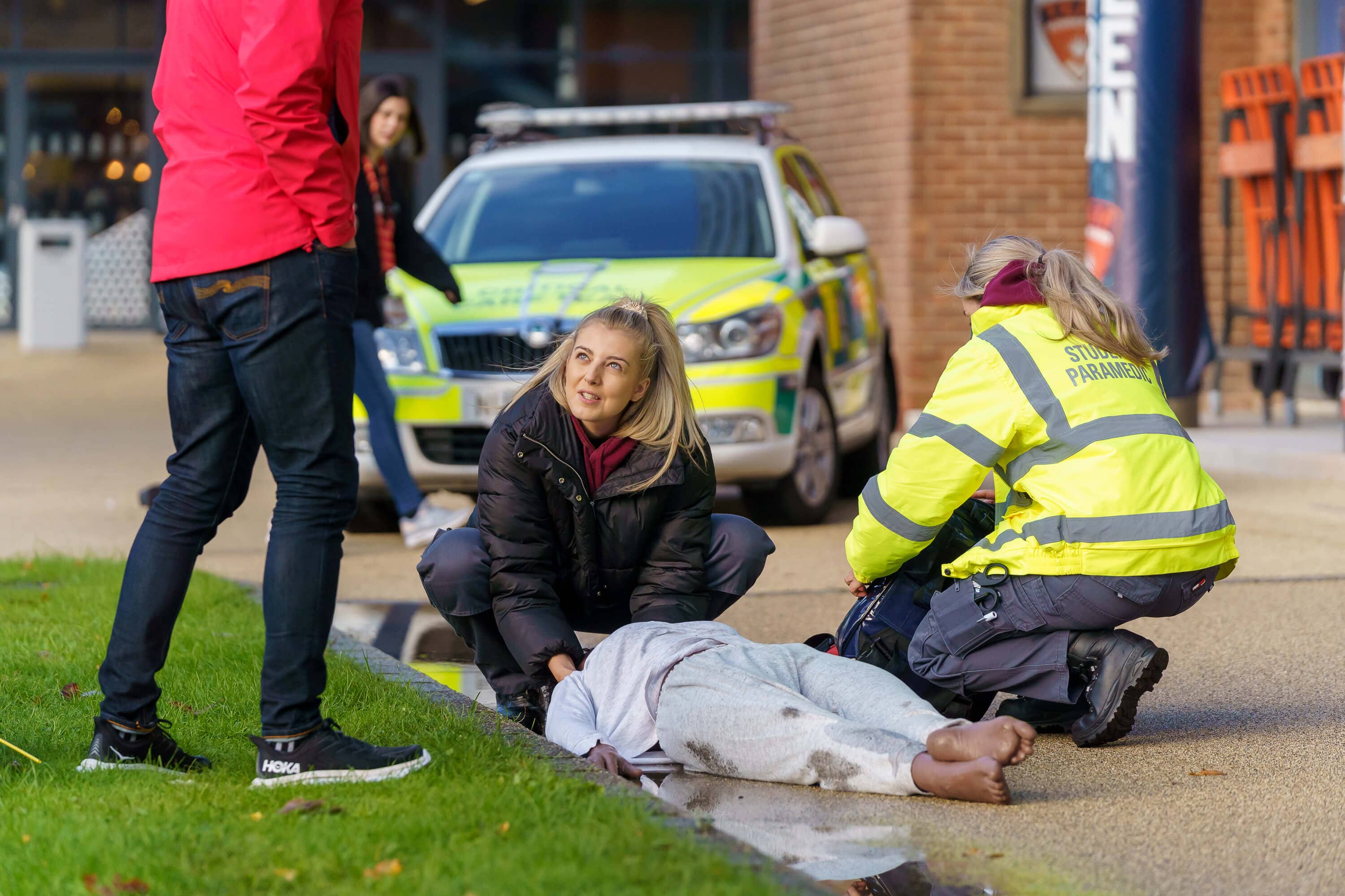 Student paramedics taking part in simulation event on University of Sunderland's City Campus